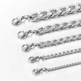 thumbnail image 3 of 9.5/11.5mm Men's Stainless Steel Cuban Chain Bracelet Link Hand Chain Silver Color GC, 3 of 3