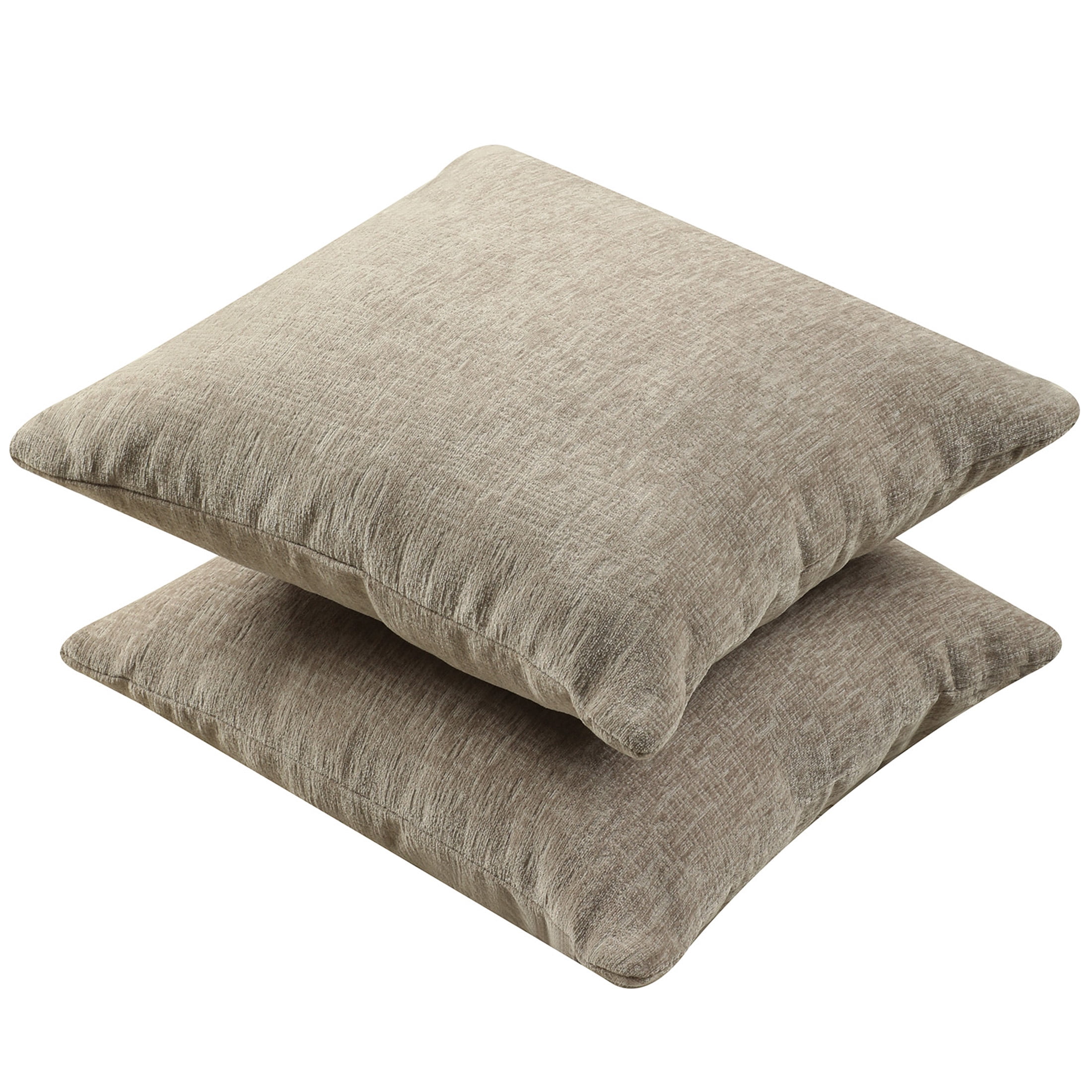 Mainstays Chenille Beige Square Pillows, 18'' x 18'', 2 Pack
