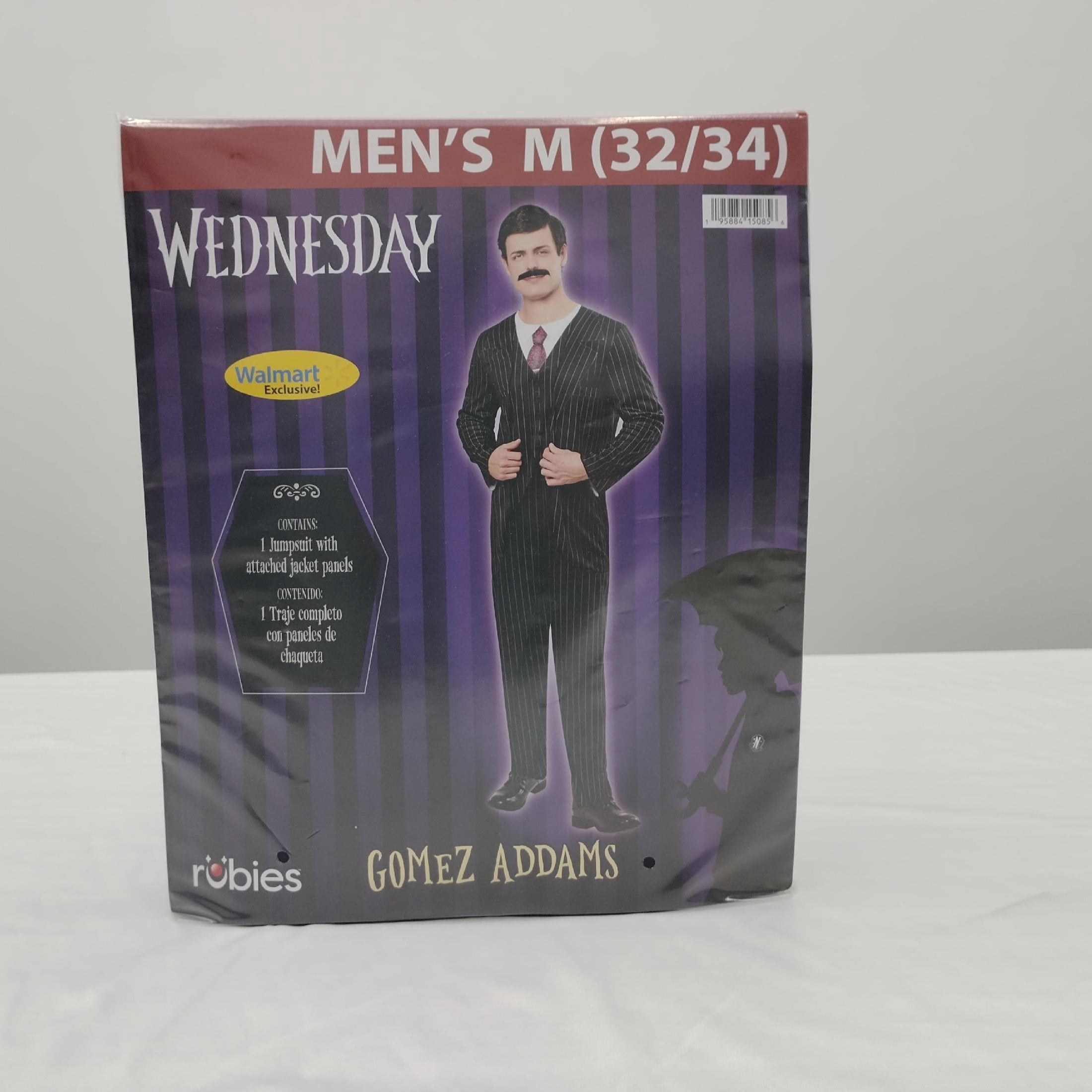 Wednesdays Gomez Halloween Costume for Adults, Men's Size M (32/34), by Rubies