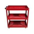 thumbnail image 6 of 3 Tier Heavy Duty Metal Tool Cart with Wheels, Durable Tool Storage, Load Capacity Rolling Utility cart for Garage Storage, Office Spaces, & Kitchen Use (Red), 6 of 8