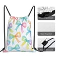 thumbnail image 5 of Leisure Draw String Mouth Backpack 16 X 14 Woven Band Durable Not Easy To Fall Off In Travel Portable Draw String Design Watercolor Rainbow Ribbon Bow Pattern, 5 of 8