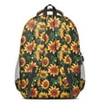 thumbnail image 3 of Black Sunflower Backpack for School,Cute School Bag,Schoolbag with Adjustable Shoulder Straps & Padded Back,16.9 Inch, 3 of 5