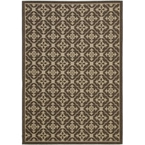 SAFAVIEH Courtyard Alastar Geometric Indoor/Outdoor Area Rug, 8' x 11', Chocolate/Cream