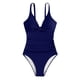 thumbnail image 2 of Gibobby Trajes de Baño Mujer Completo Traje de baño de una pieza de bikini para mujer Traje de baño sexy de moda sin espalda de color sólido(Marina,XL), 2 of 4