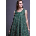 thumbnail image 3 of Bimba Dark Teal Green Butterfly Dot & Printed Cotton Nightgowns For Women Sleeveless Gown Sleepwear Maxi Dress Medium, 3 of 6