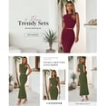 thumbnail image 4 of PRETTYGARDEN Skirt Sets Women 2 Piece Outfits Summer Outfits Going Out Crop Tops Long Maxi Skirts Beach Vacation Clothes, 4 of 9