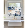 thumbnail image 3 of Sheer Curtains 54 Inch Length, Vintage Blue Floral Semi Sheer Curtains Light Filtering Window Treatment, Farmhouse Watercolor Flower Butterflies Privacy Voile Drapes for Living Room 52x54 Inch, 3 of 7