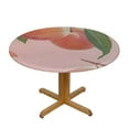 thumbnail image 3 of JEUXUS Pink Peach Fruit Fall Round Tablecloth Dining Wipeable Table Cloth Cover for Holiday Wedding Parties Camping, 3 of 7