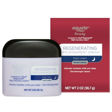Equate Regenerating Replenishment Night Cream for Moisturizing Face Care, 2 oz, Compare to Olay® Regenerist® Night Recovery Cream