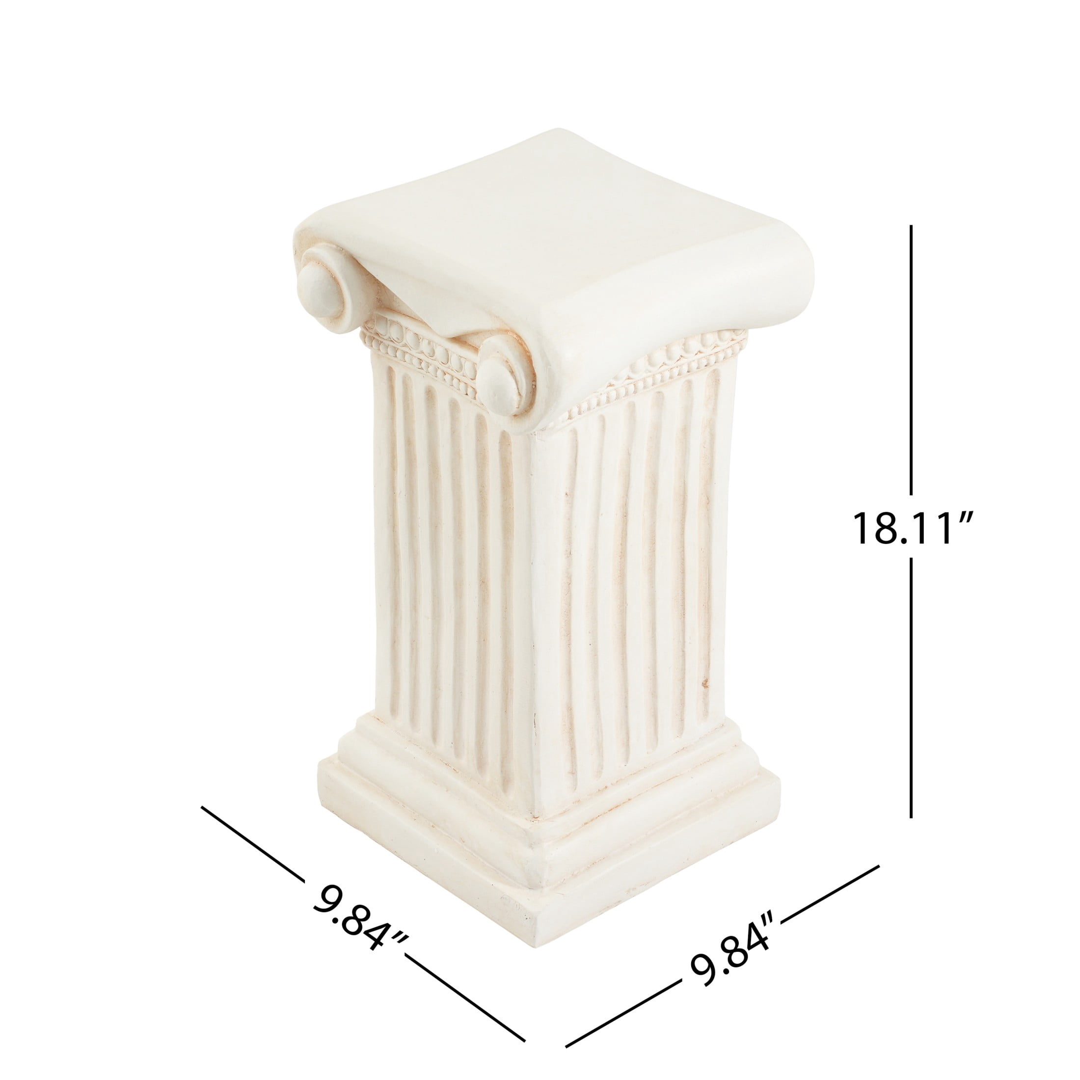 Christopher Knight Home 18.11" MGO Roman Column Stand, Decorative Plants & Flowers Pedestal, Antique White