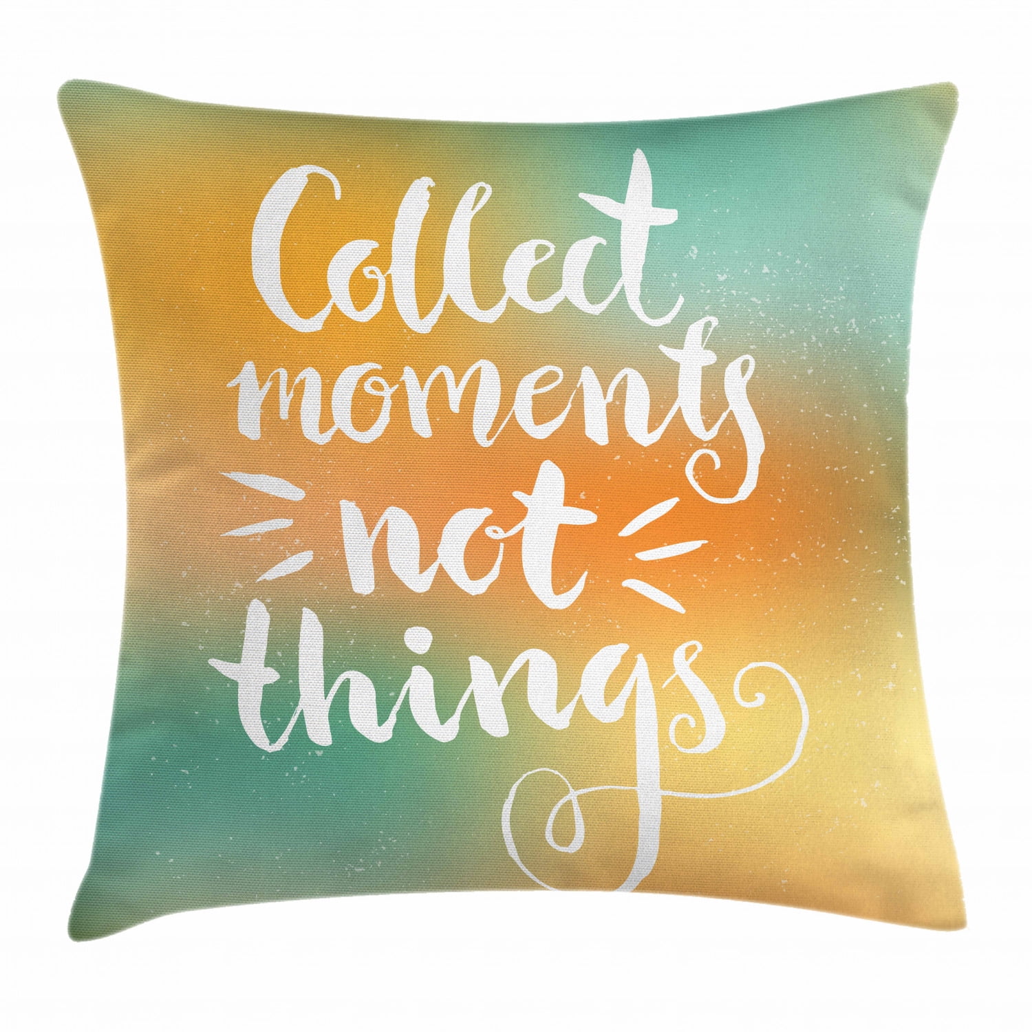 Throw Pillow Case Cover Farmhouse Quote Collect Moment Not Things Sofa Decor New 