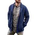 thumbnail image 1 of Mens Cable Knit Cardigan Sweater Shawl Collar Loose Fit Long Sleeve Casual Cardigans, 1 of 5