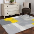 thumbnail image 3 of Area Rug for Living Room, Yellow Grey Non-Slip Indoor Large Carpet for Bedroom/Dining Room, Abstract Geometric Oil Painting Vintage Gradient Washable Rectangle Floor Runner Rugs - 4 x 6 Ft, 3 of 8