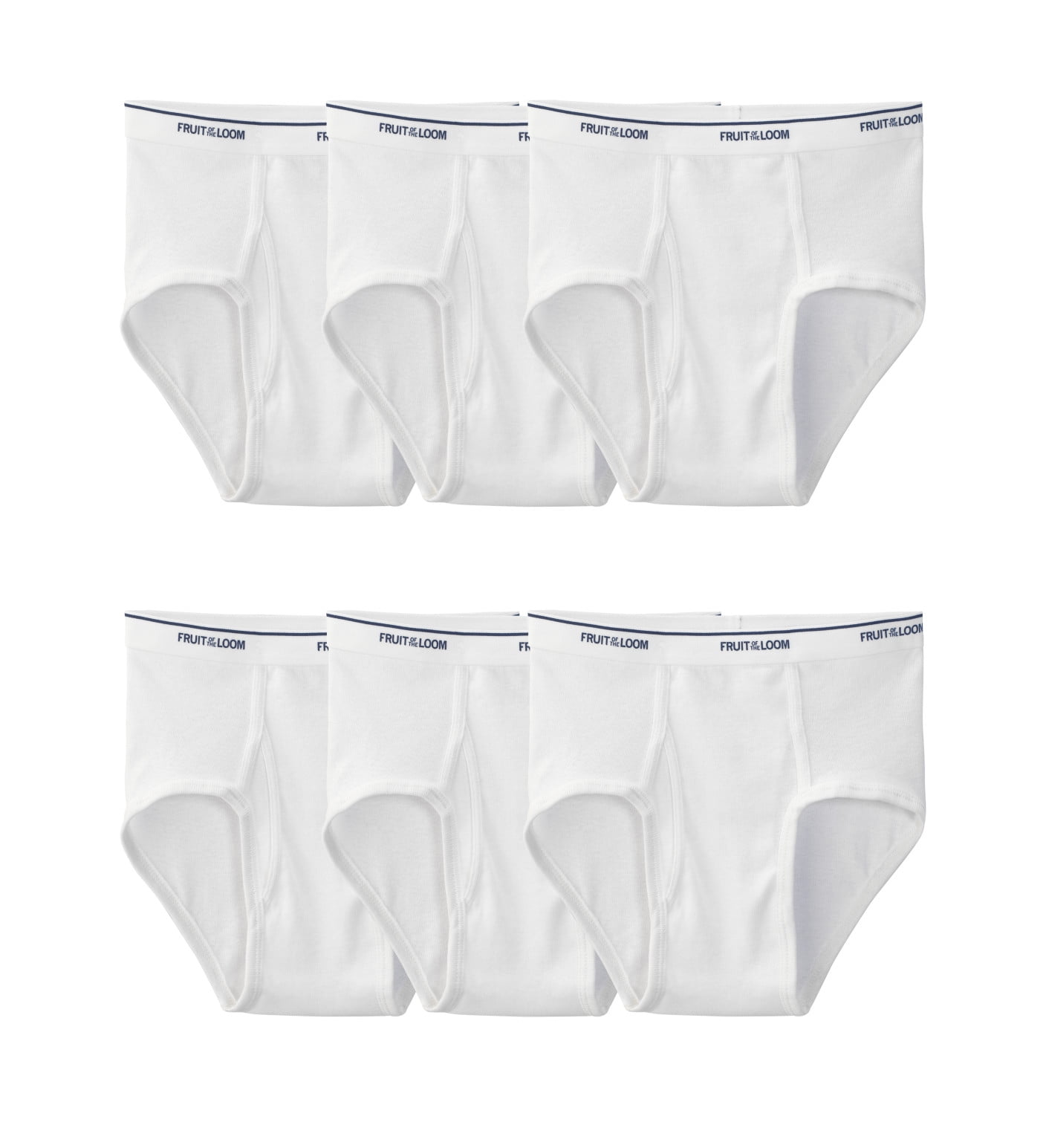 Fruit Of The Loom Mens Cotton White Briefs 6 Pack, 3XL, White | Walmart ...