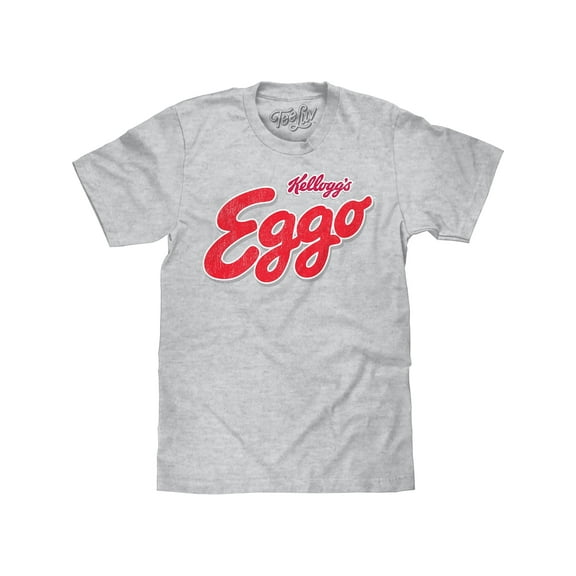 Tee Luv Men's Distressed Kellogg's Eggo Waffle Food Logo Shirt (L)