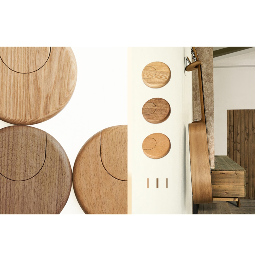 Minimalists Wood Guitar Basses Holder Wall Mounted Organizers Easy Installation