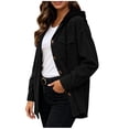thumbnail image 5 of Iyufng Womens Hooded Corduroy Jackets Button Down Long Sleeve Casual Coat with Chest Pockets and Drawstring Hood, 5 of 9