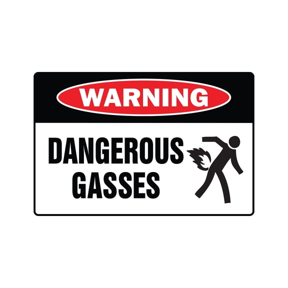 SignMission W-Dangerous Gasses 8 x 12 in. Dangerous Gases Warning Sign