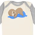 thumbnail image 4 of Inktastic Cute Baby Sloth Sleeping on Blue Pillow Boys or Girls Long Sleeve Baby Bodysuit, 4 of 5