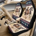 thumbnail image 3 of Xixirimido Car Seat Covers for Front Seats 5Pcs Car Accessories with Seat Belt Covers & Center Console Cover Universal Fit for SUVs,Vans,Trucks,Sedans, Ethnic Tribal Horses, 3 of 8