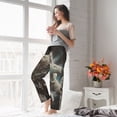 thumbnail image 5 of Disketp Astronaut Polar Bear Roar Women's Comfy Pajama Pants Casual Drawstring Palazzo Lounge Wide Leg Pants-Medium, 5 of 6