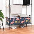 thumbnail image 3 of Yayeee Foldable Storage Basket for Shelves with Handles Waterproof Cloth Bins, Floral Flamingo, 3 of 7