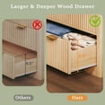 thumbnail image 6 of Fluted Dresser for Bedroom with 7 Drawers, 53'' Modern Dressers with Faux Marble Top, Mid Century Chests of Drawers with Gold Handle & Curved Profile, Natural Wood TV Dresser for Bedroom, Living Room, 6 of 8