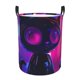 thumbnail image 1 of Balery Neon Toy Cat Reflections Cesta de ropa redonda con asas, impermeable, independiente, para ropa, juguetes, dormitorio y familia-Small, 1 of 6