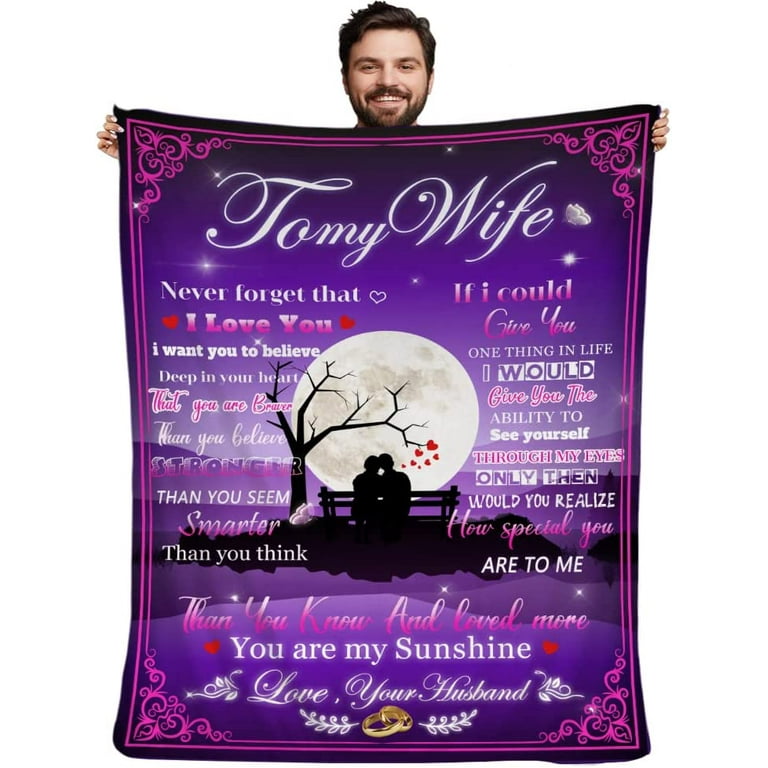 Birthday Gifts for Husband from Wife, Romantic Husband Birthday Gift from  Wife to My Husband Flannel Blanket Christmas Anniversary Valentines Gifts