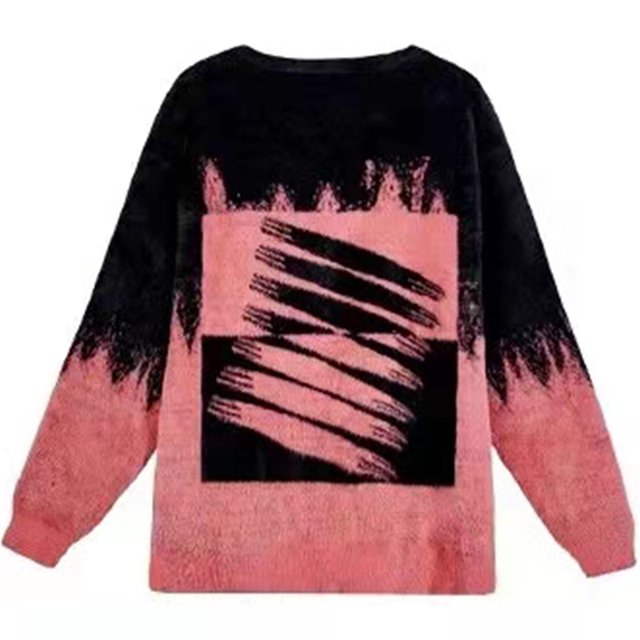 Suéter de punto estilo hip hop Harajuku para hombre y mujer, ropa de calle con grafiti, teñido anudado, estilo retro vintage, moda para parejas