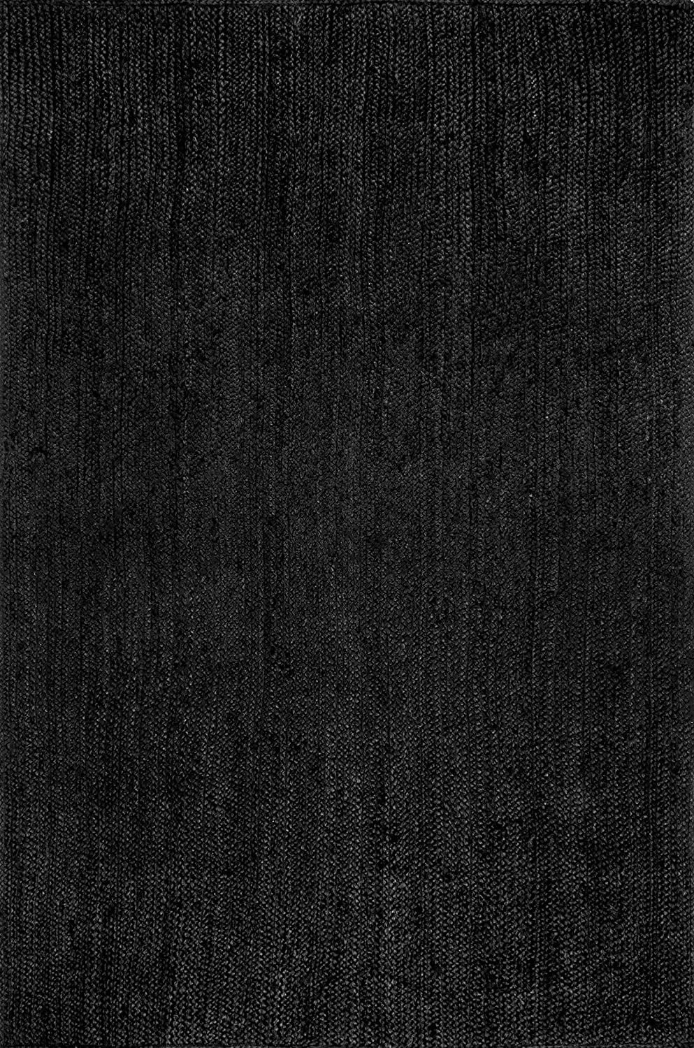 Handmade Braided Natural Pure Black Jute Area Rugs ,Home Décor Rugs Size 8 x 11 Feet ( 240 cm X 330 cm )