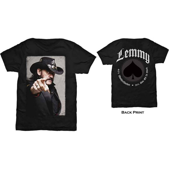 Lemmy Unisex T-Shirt Pointing Photo (Back Print)