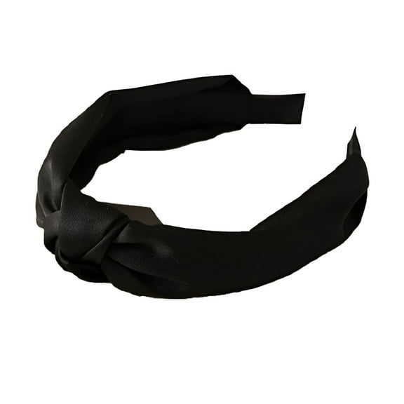 TELOLY Headbands for Women,Satin Black Headband,Yoga Accessories for Women,Black