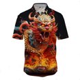 thumbnail image 3 of Camisas gráficas de animales coloridos con estampado completo para hombre, camisa de playa hawaiana de manga corta, camisa informal de verano holgada con botones para fiesta, 3 of 5