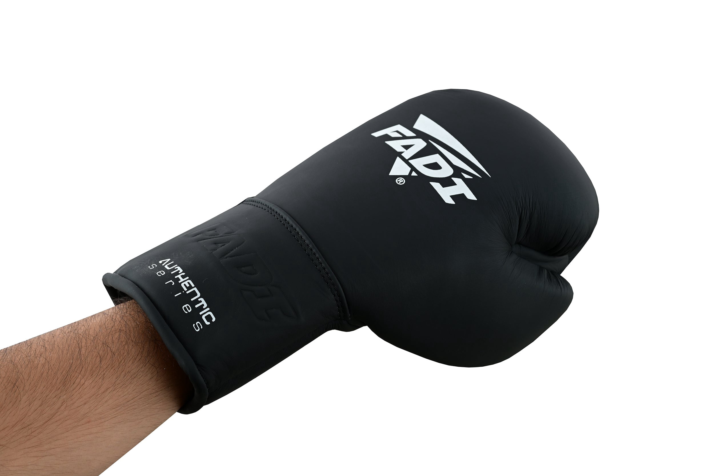 Fadi Sports A2 Lace-Up Boxing Gloves, for Training & Sparring, Matte Cowhide Leather, Black - 16 oz
