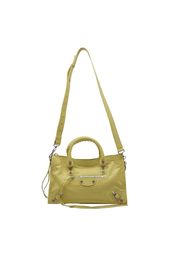 Pre-Owned Balenciaga Le City Bag Small in Yellow Lambskin Leather