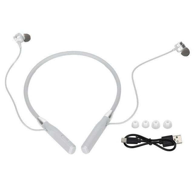 Casque sans fil Bluetooth magnétique avec caisson de basses en métal (gris)