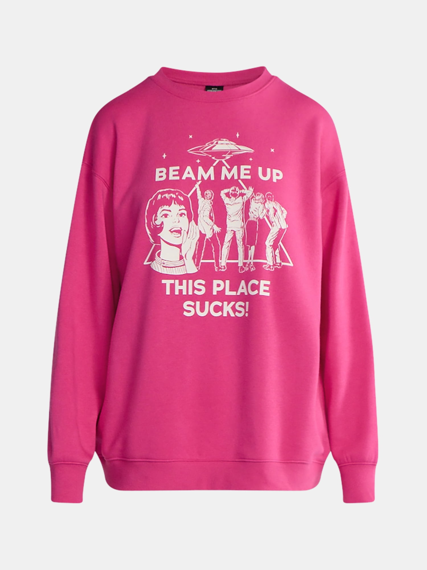 Netflix Stranger Things Oversized Fleece Sweatshirt from No Boundaries, Women’s Plus