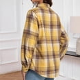 thumbnail image 6 of VBVC No Boundarie Women's Winter Sherpa-Lined Shacket,Ladies Lightweight Plaid Flannel Shirt Coats with Pockets,Thick Business Collared Jacket For Women,Multicolor,Size M, 6 of 7