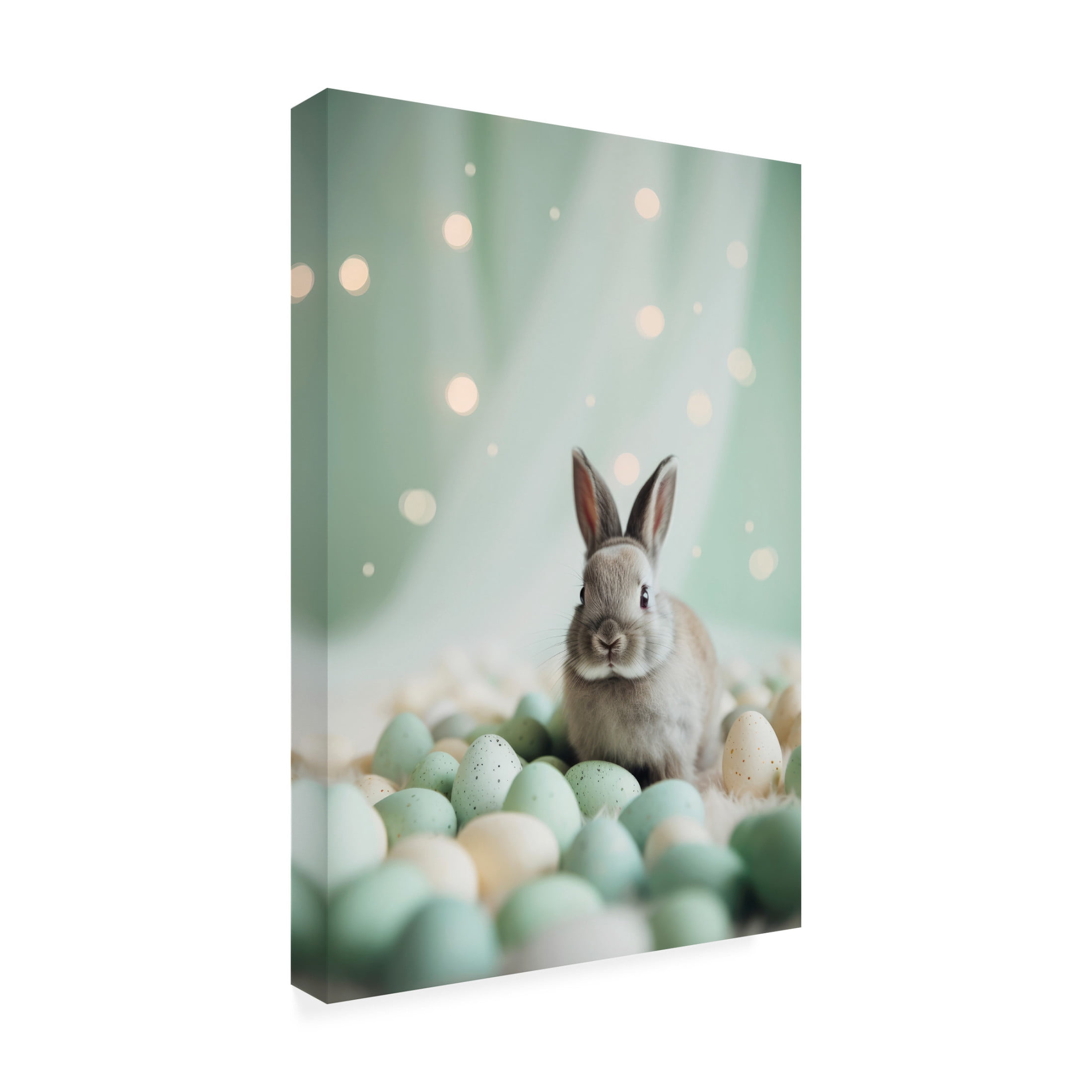 Trademark Fine Art Treechild Bunny and Pastel Eggs Canvas Wall Art
