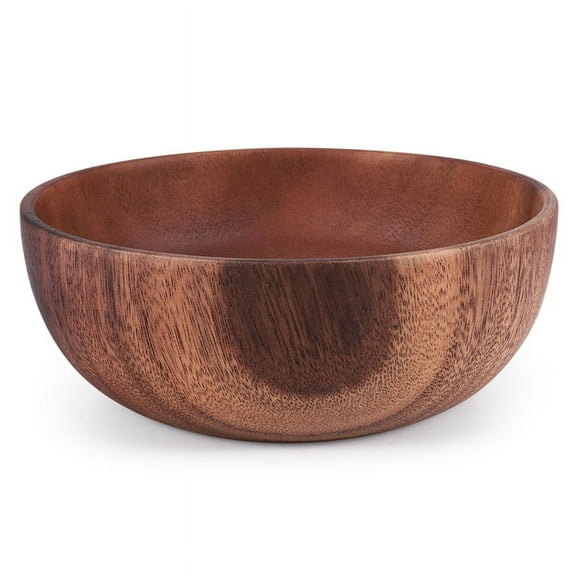 Natural Handmade Solid Wooden Bowl, Round Dining Room Bowl, Premium Wooden Kitchen Utensils 20x7.5cm