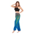 thumbnail image 4 of Indian Women Hippie Yoga Pants Harem Trousers Baggy Ruched Elastic Harem Trousers Blue, 4 of 10