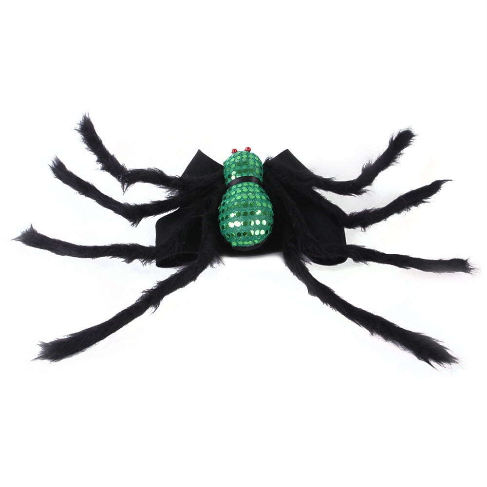 Shldybc Halloween Funny Spider Sequins Chest Back Pet Clothes Small