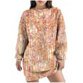 thumbnail image 1 of Summer Casual Dress,Ladies Fashionable and Casual Fall and Winter Round Neck Long Sleeved Printing Dress, 1 of 6