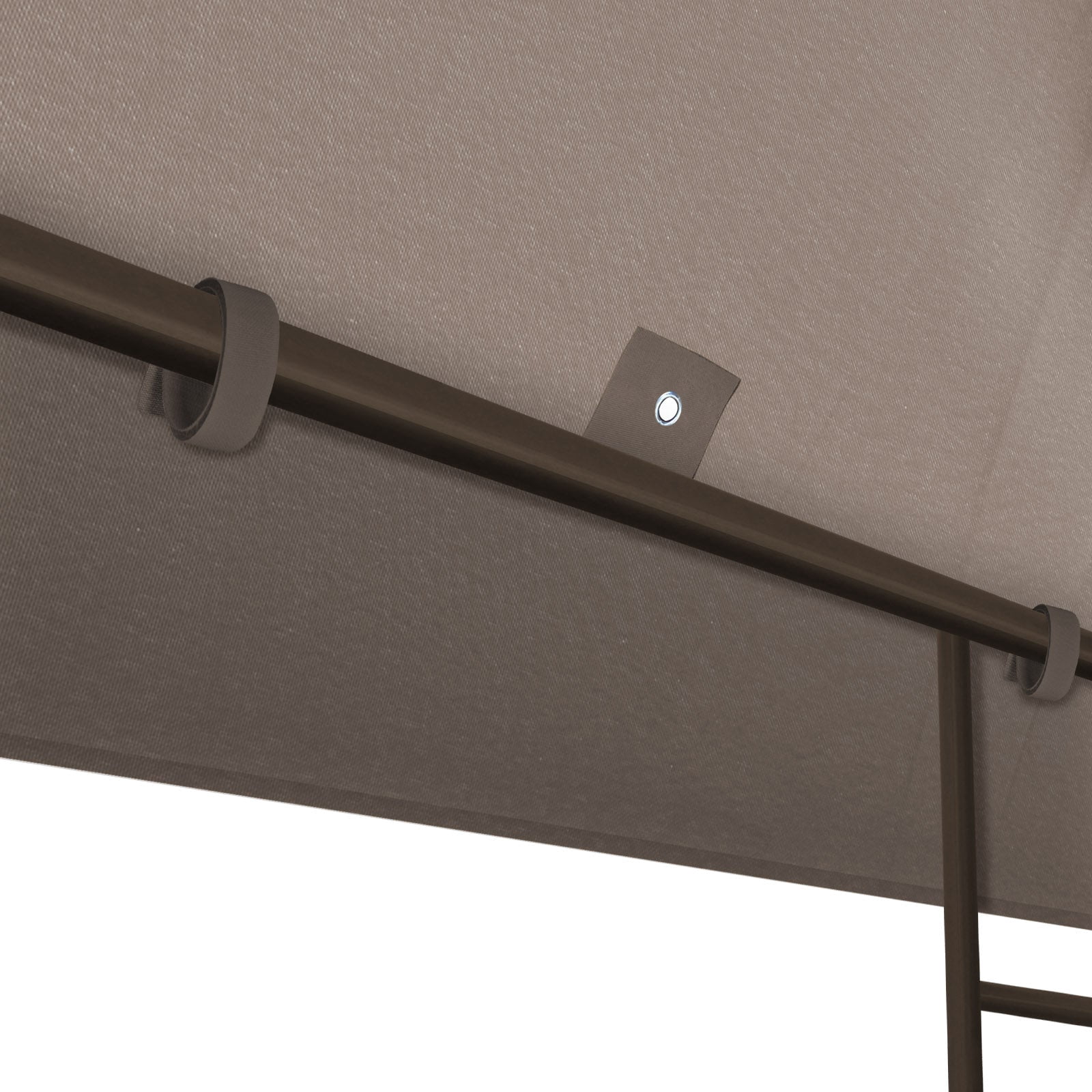 SUNRISEUMBRELLA 119“”x119” Gazebo Replacement Canopy Top Double Tier Canopy Top Cover(TAUPE)