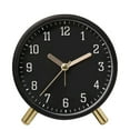 thumbnail image 1 of Cateissary Elegante reloj despertador nórdico de lujo con esfera sencilla y brillante, mecanismo silencioso y marco de metal sólido. Electrodomésticos negro, 1 of 6