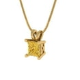 thumbnail image 2 of Clara Pucci 18K Yellow Solid Hypoallergenic Gold 0.5Ct Natural Citrine Princess Cut Solitaire Designer Necklace Pendant For November, 2 of 6