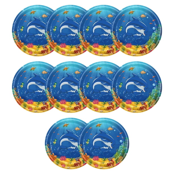Vajilla de fiesta, vajilla desechable, accesorios para eventos, suministros para fiestas, mundo de delfines para mesa de cena, graduación 10 platos
