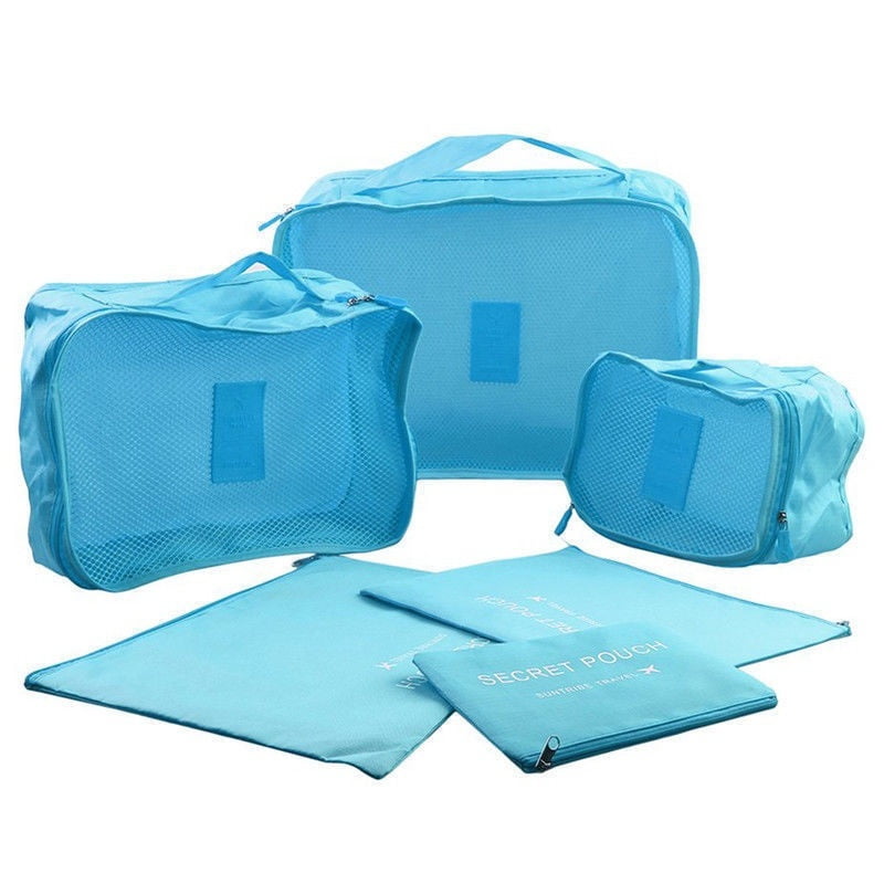 6pcs Waterproof Travel Clothes Storage Bags Luggage Organizer Pouch Packing Set 