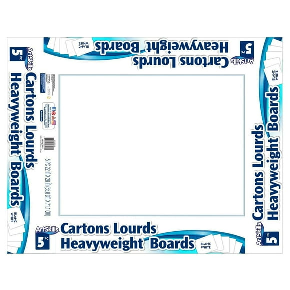 ARTSKILLS 5 Pack White Poster Board